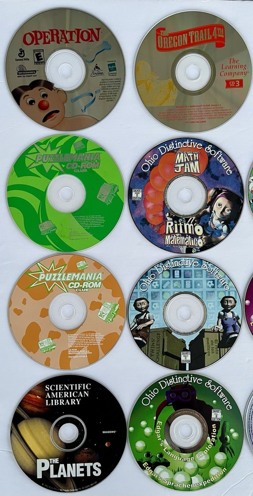 Huge Vintage PC CD-ROM Lot – Oregon Trail, Candy Land, Ohio Distinctive Software