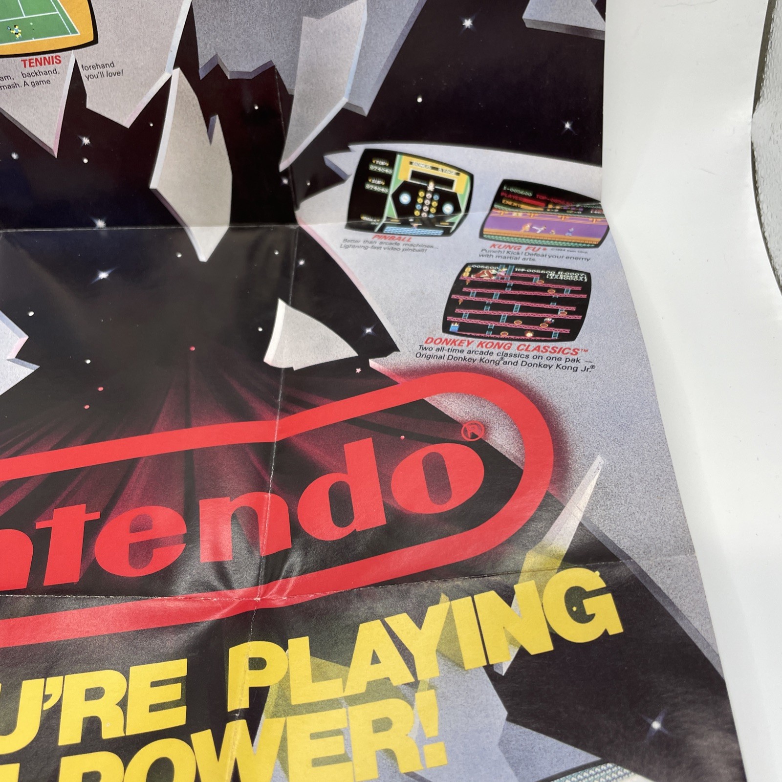 Vintage 1988 Nintendo NES Promotional Poster Fold Out Insert Multiple GamesShown