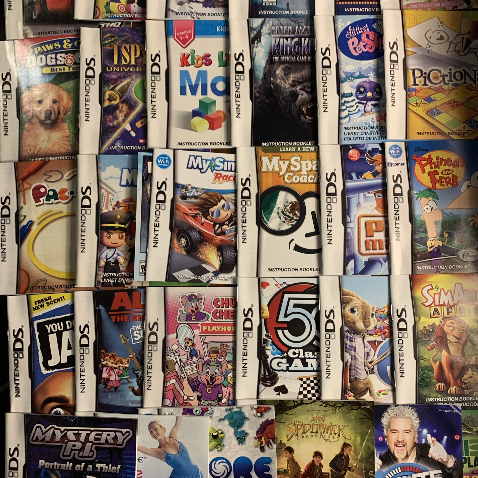 Bulk Lot of 36 / Nintendo DS / Manuals ONLY / ***No Games / Instruction Booklets