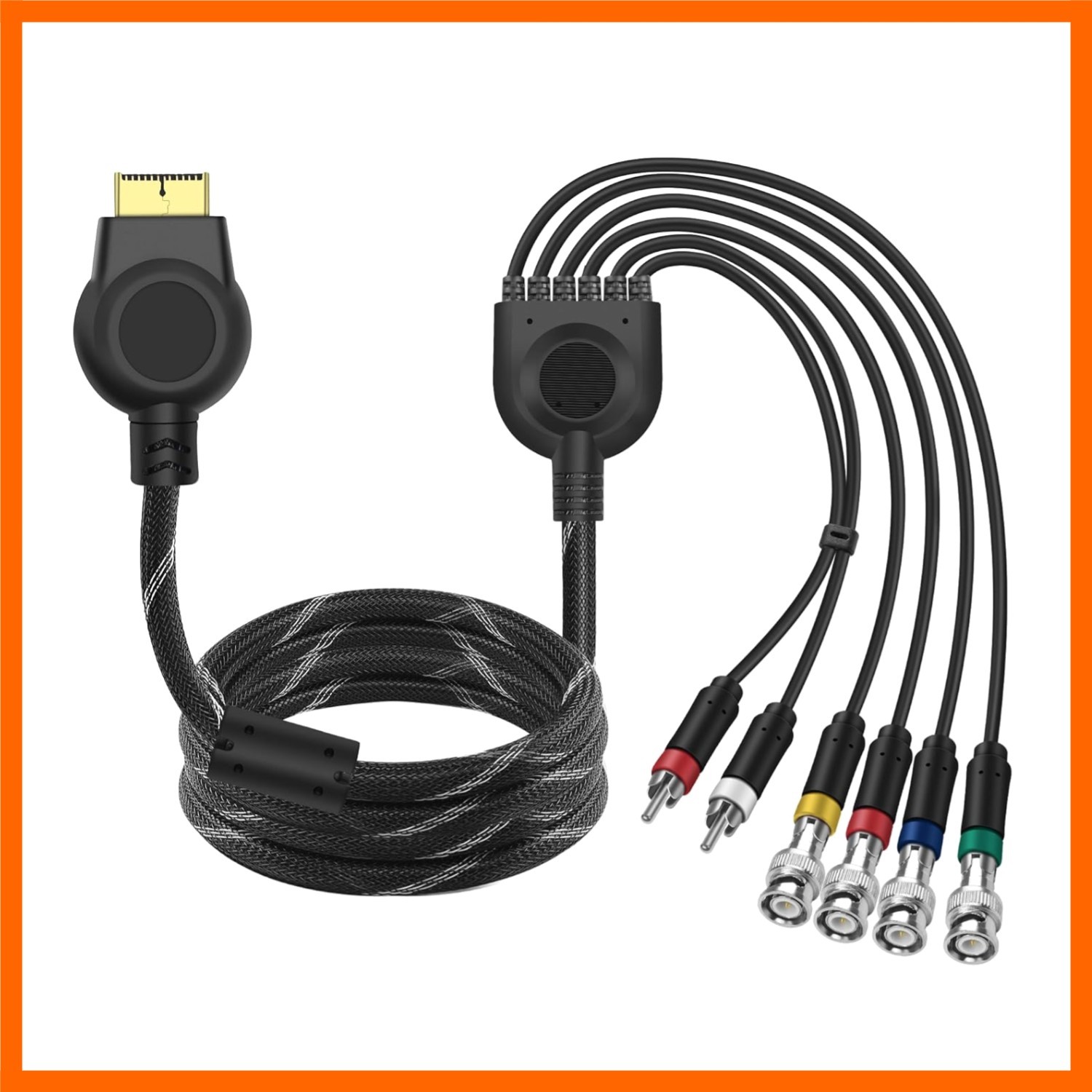 PS2 PS3 Component AV Cable Audio Video HDTV Cord with 4 BNC RGB RGBS Connecto…