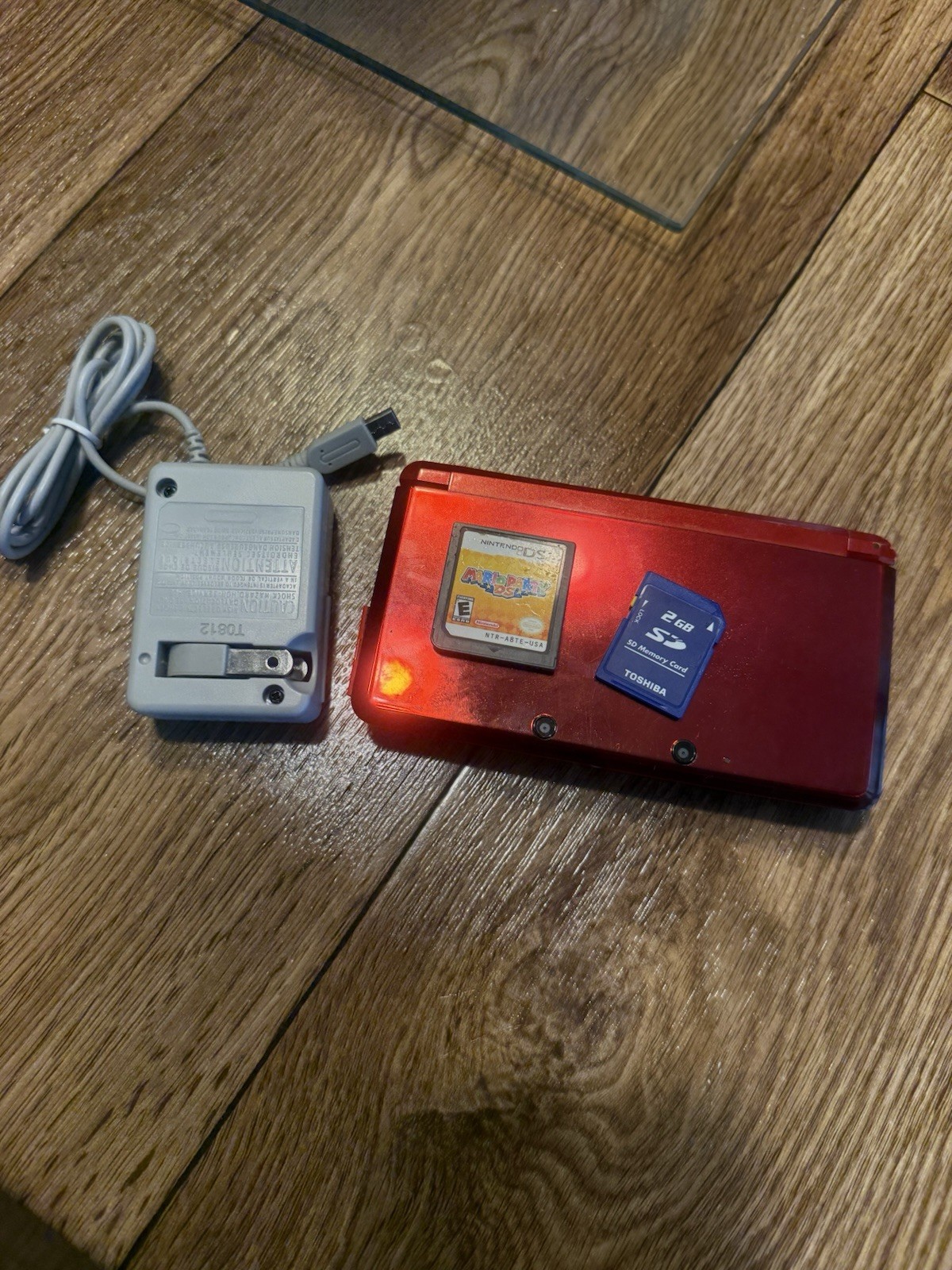Nintendo 3DS Handheld System – Flame Red Mario Party Included /READ DESCP/