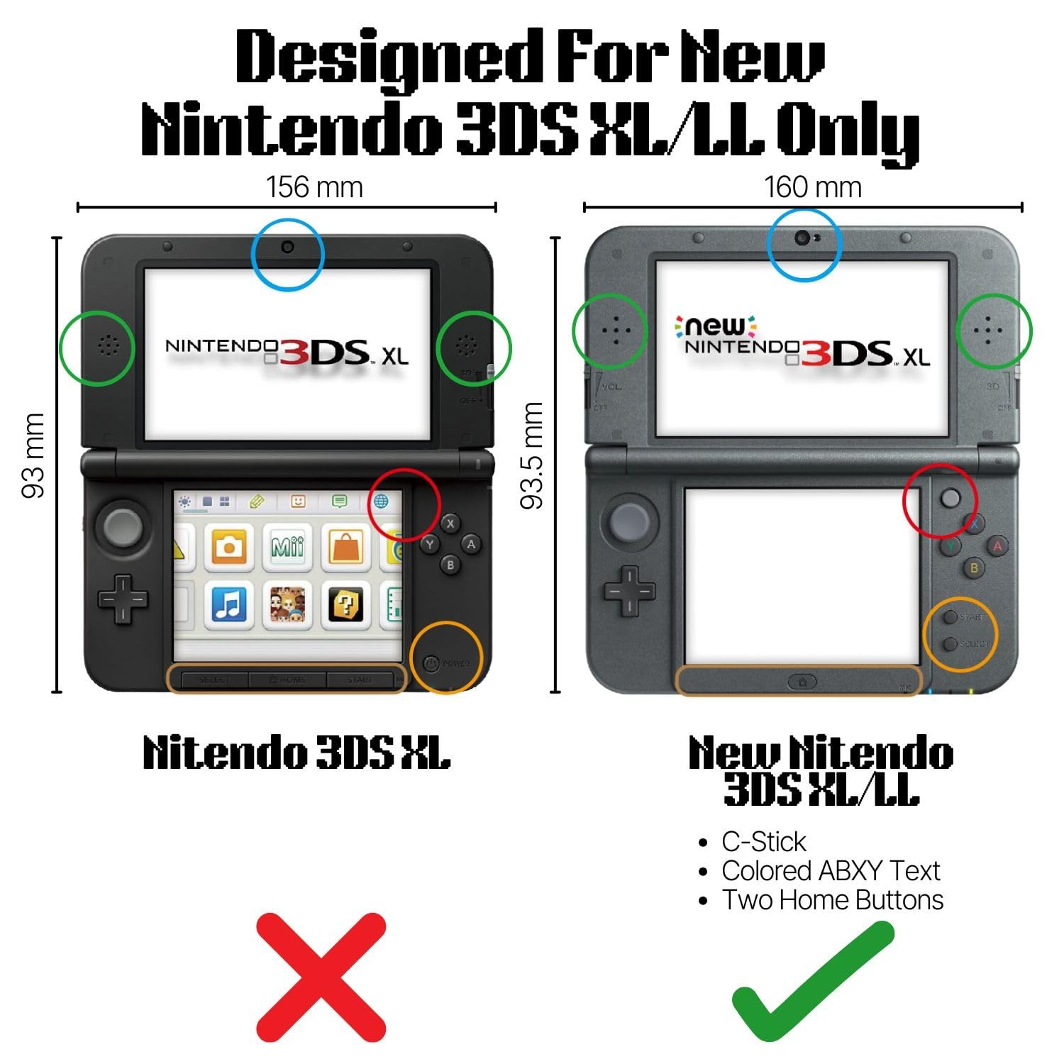 TNP Case Compatible with NEW Nintendo 3DS XL LL 2015 – Ultra Clear Crystal Tr…
