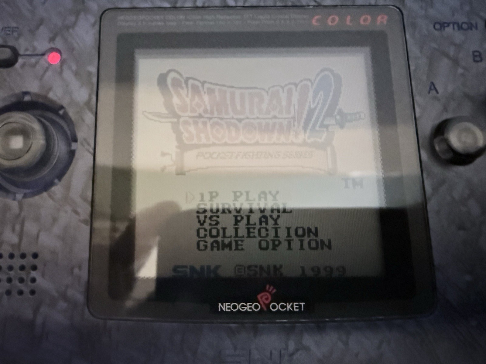 SNK Neo Geo Pocket Color Handheld Console w/ Samurai Shodown! 2 Cartridge