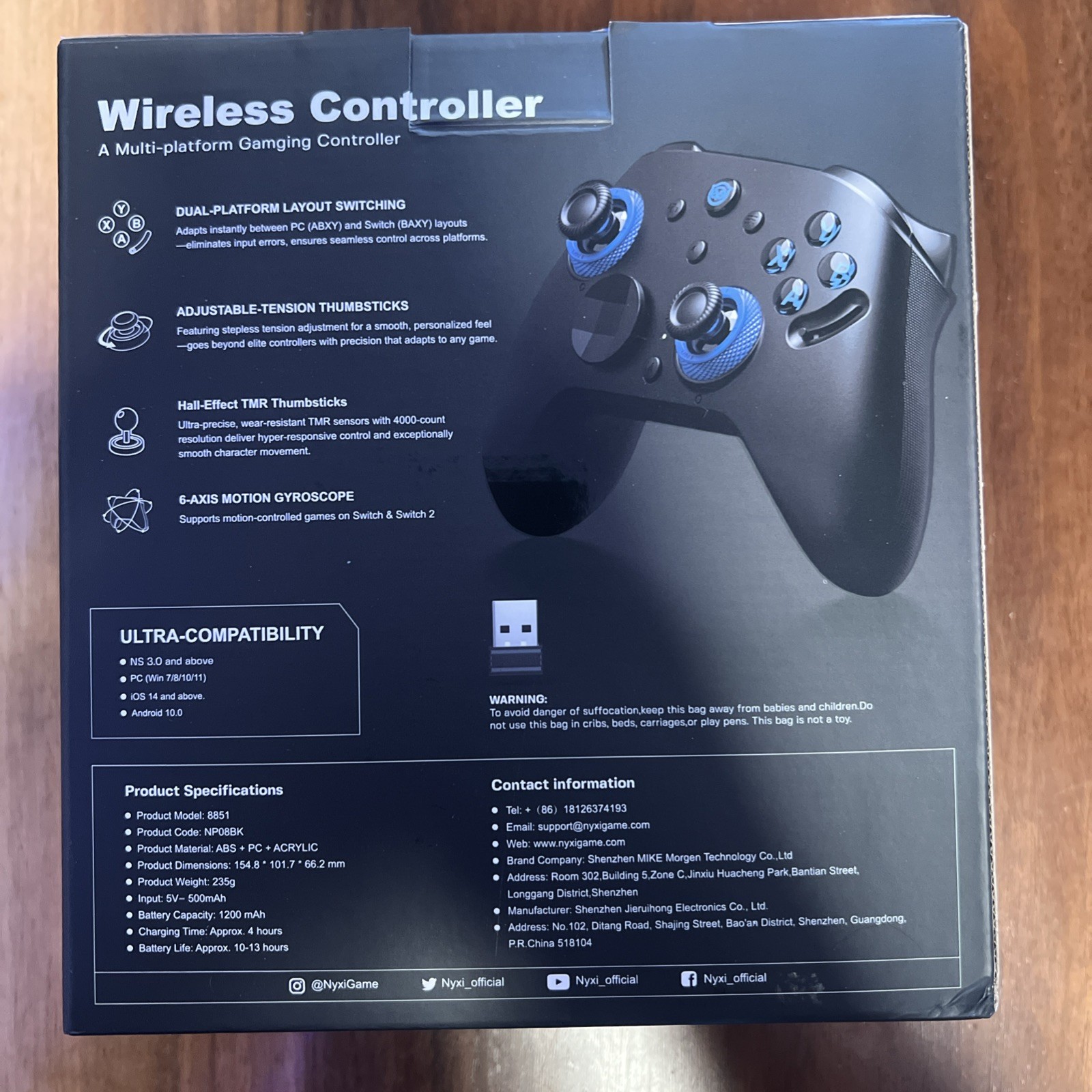NYXI Wireless Controller with game pad for Nintendo Switch , PC, Android, IOS