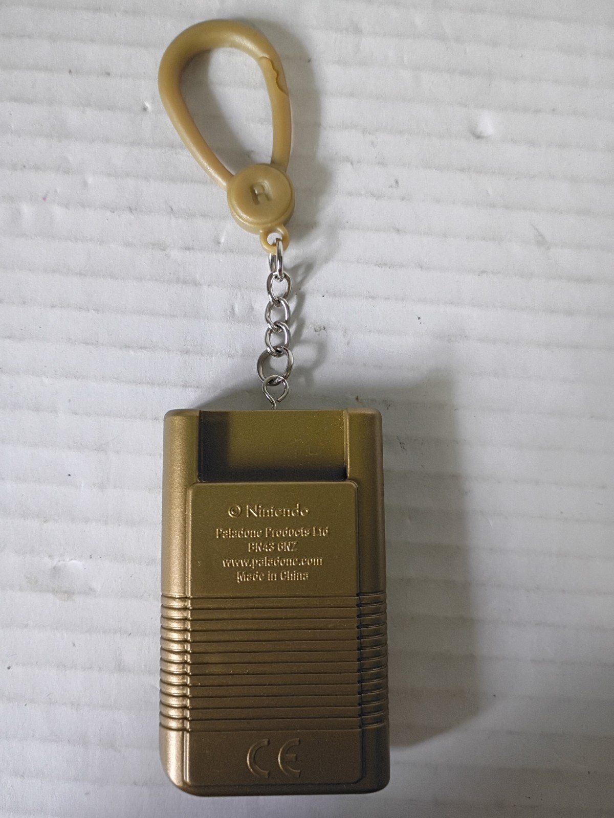 Nintendo Gameboy Classic keychain backpack clip charm tag plastic gold