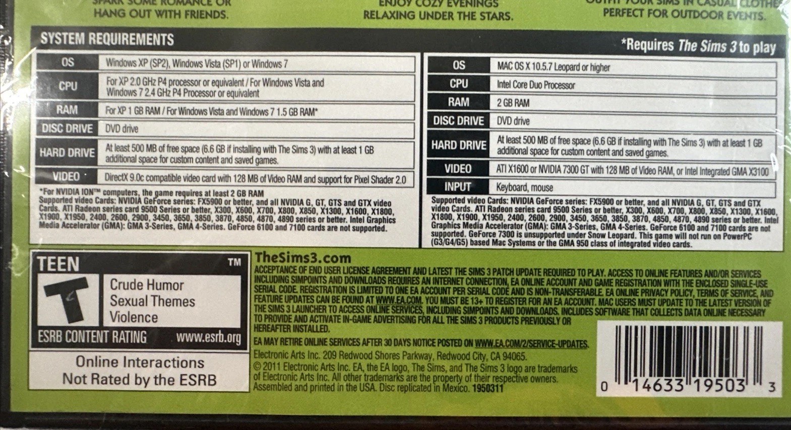 THE SIMS 3 – Outdoor Living Stuff Expansion Pack – PC DVD ROM