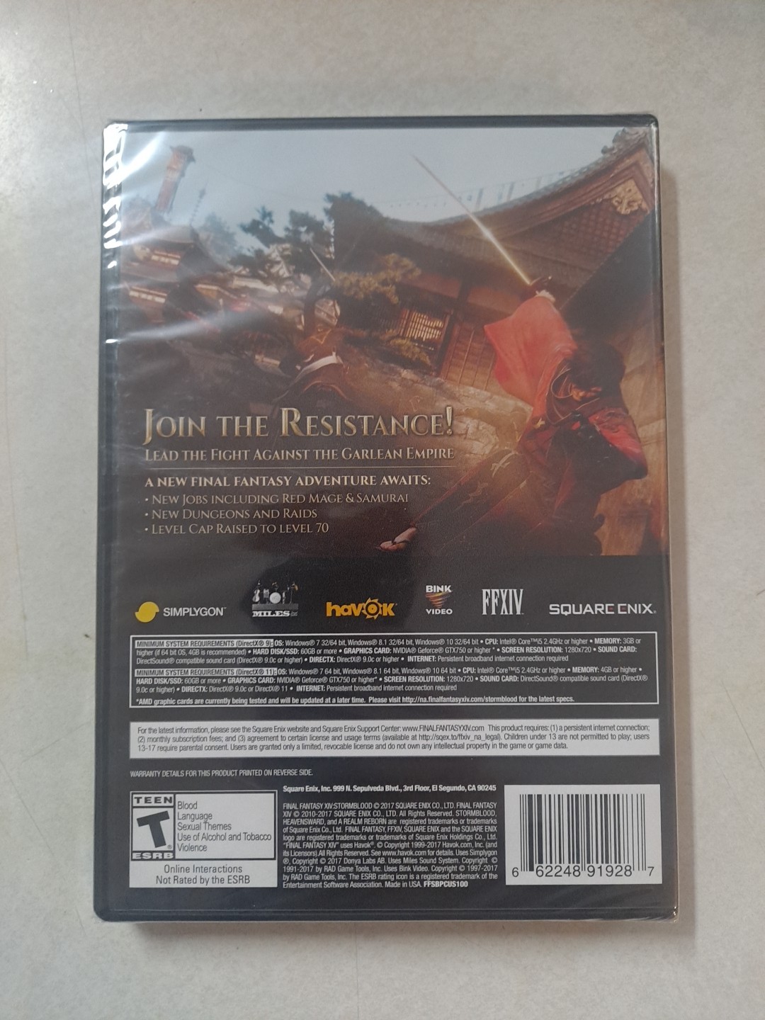 Final Fantasy XIV Stormblood PC Video Online Game Square Enix Expansion Sealed!