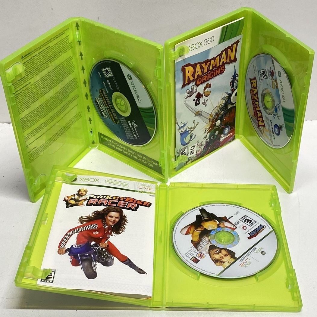 Xbox 360 Game Lot 3 Games Minecraft Story Mode Rayman Origins CIB