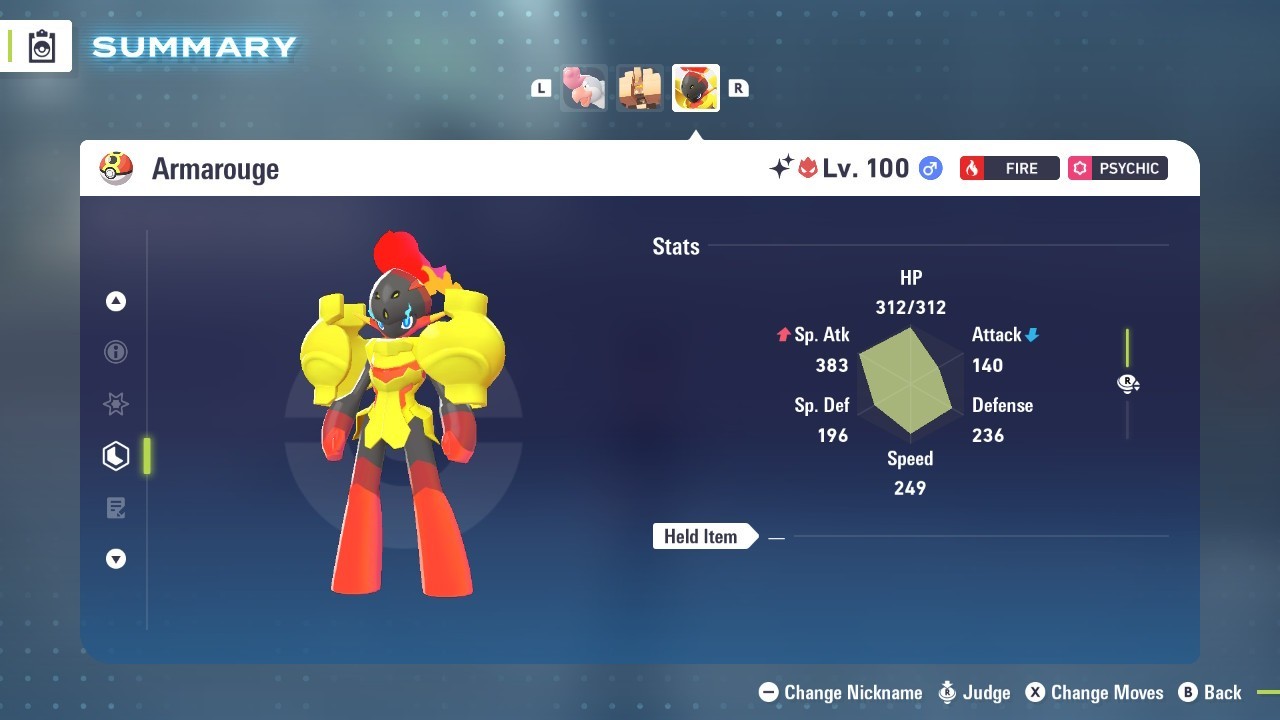 Armarouge Alpha Shiny 6IVs Battle Ready – Legends ZA