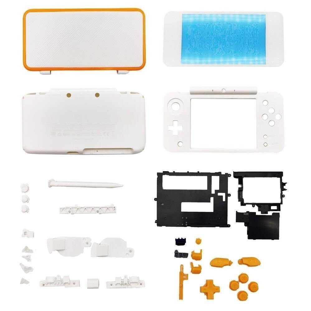 Housing Shell for Nintendo 2DS XL Replacement System Screen Tools White Orange