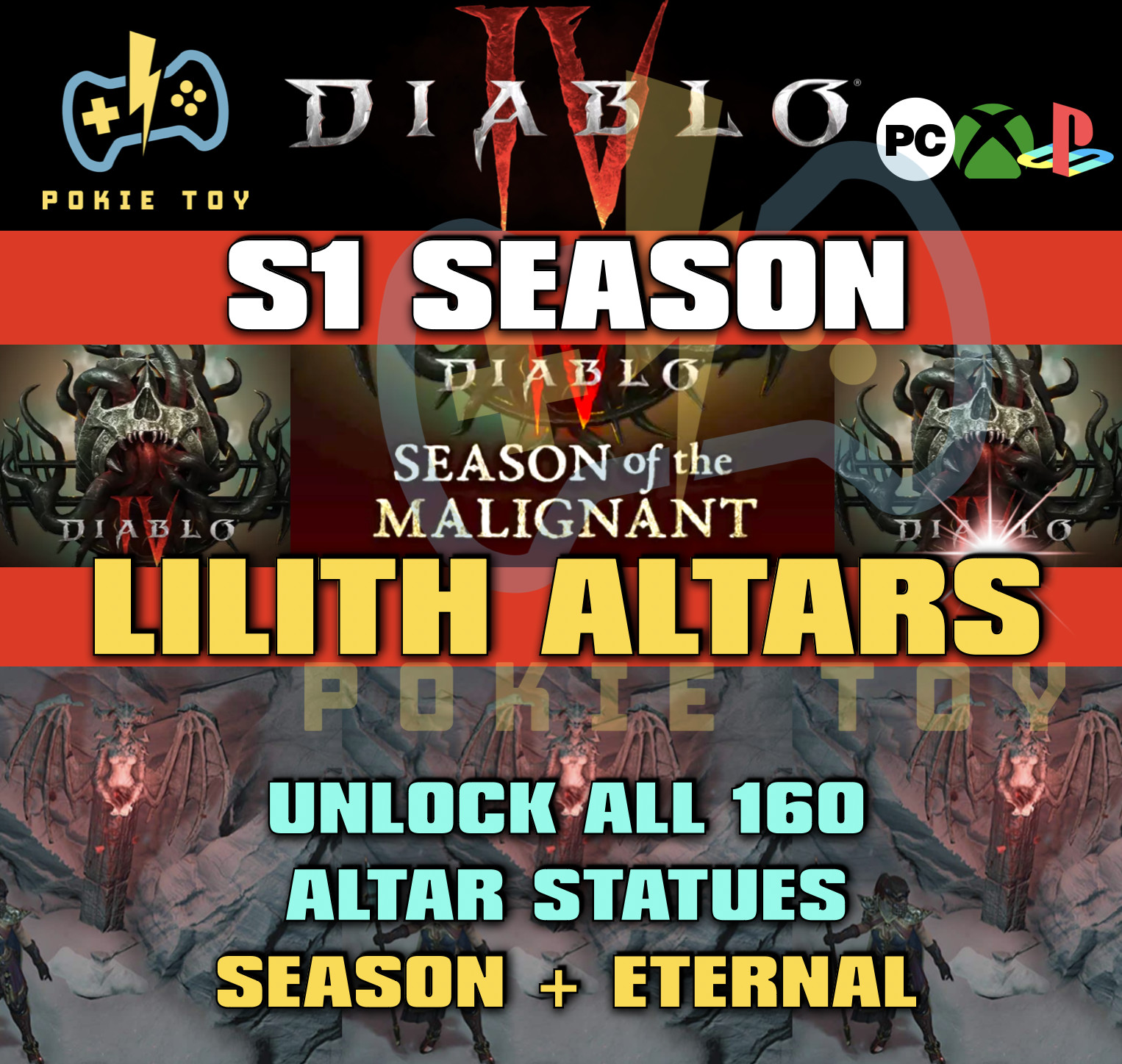 DIABLO 4✨UNLOCK ALL ALTARS OF LILITH ALTAR STATUES REGION PROGRESS✨D4 DIABLO IV