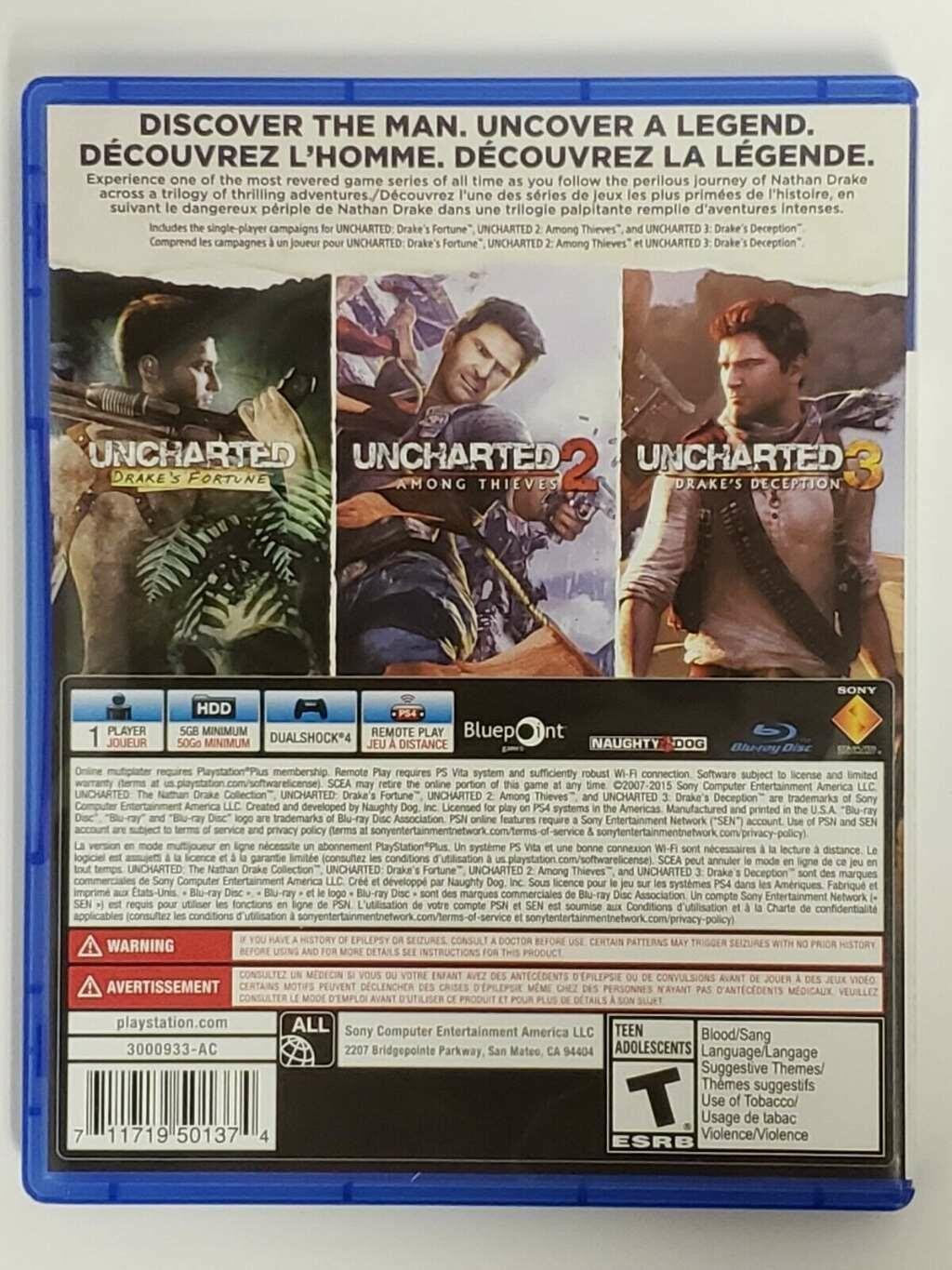 Uncharted: The Nathan Drake Collection PS4 (Brand New Factory Sealed US Version)