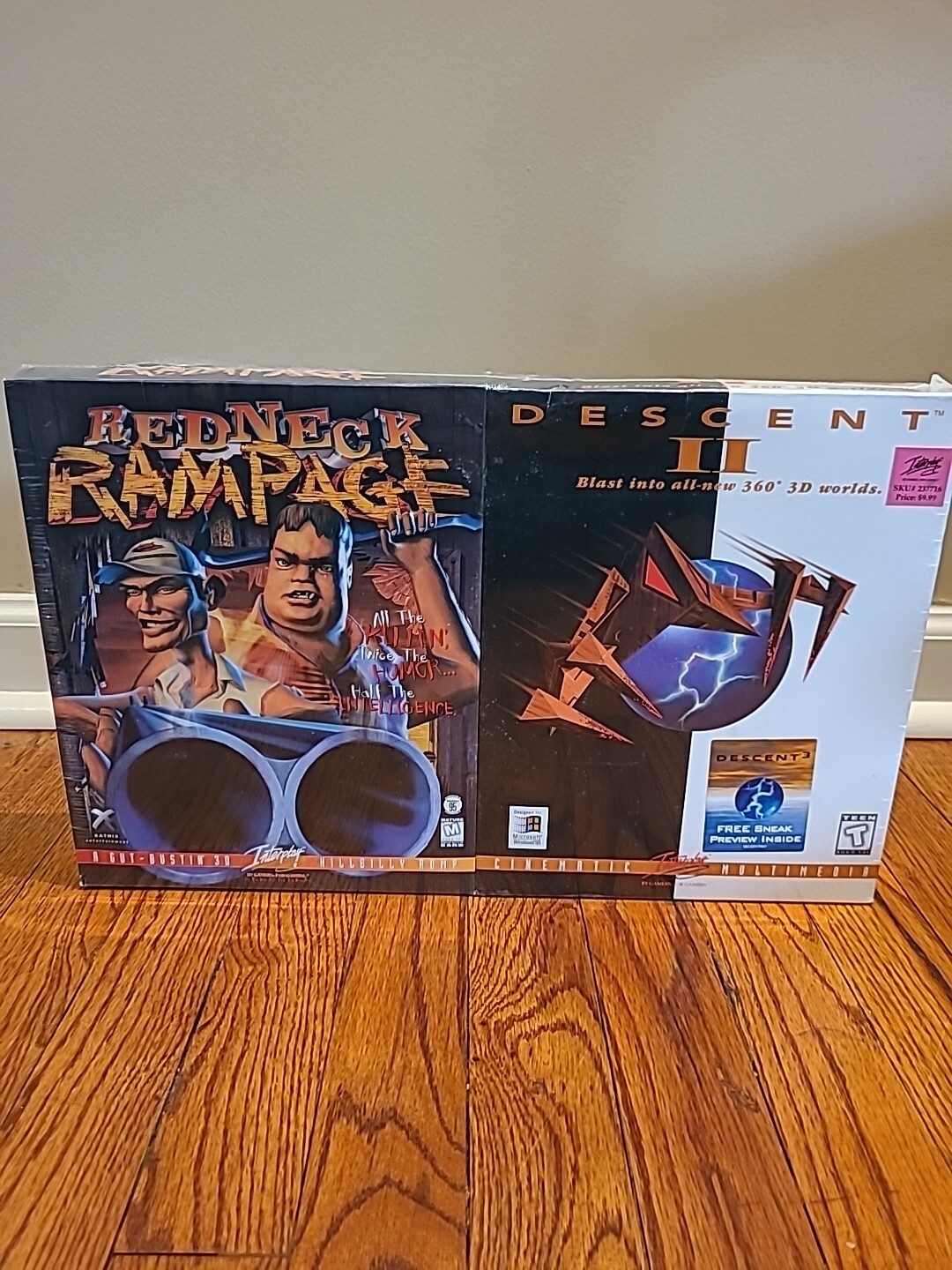 Interplay DESCENT II & Redneck Rampage Double Big Box IBM PC 1996 NEW SEALED!