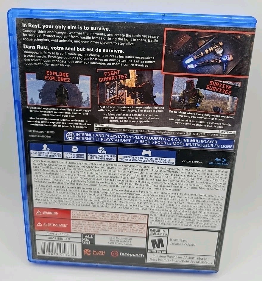 Rust Console Edition (Sony PlayStation 4, 2021) PS4