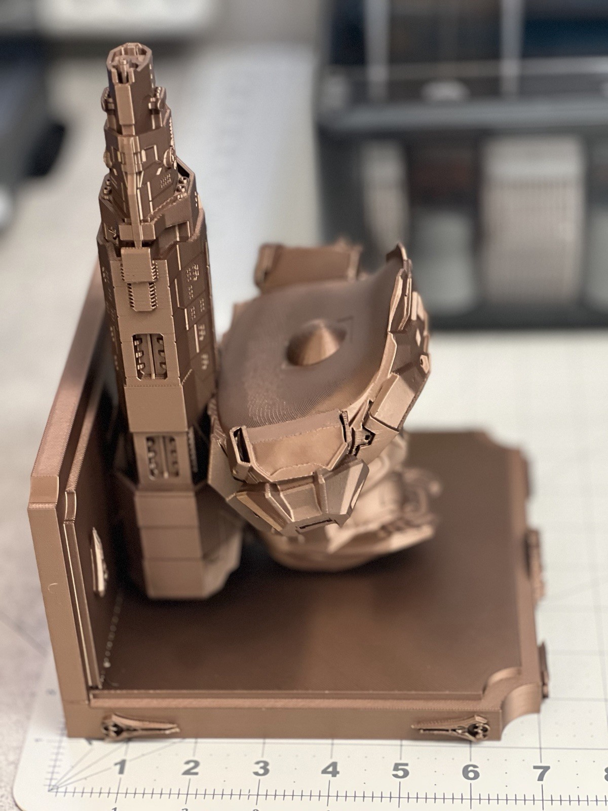Halo Master Chief UNSC Pillar Of Autumn Like 7×7 Copper Wall Shelf Collectible