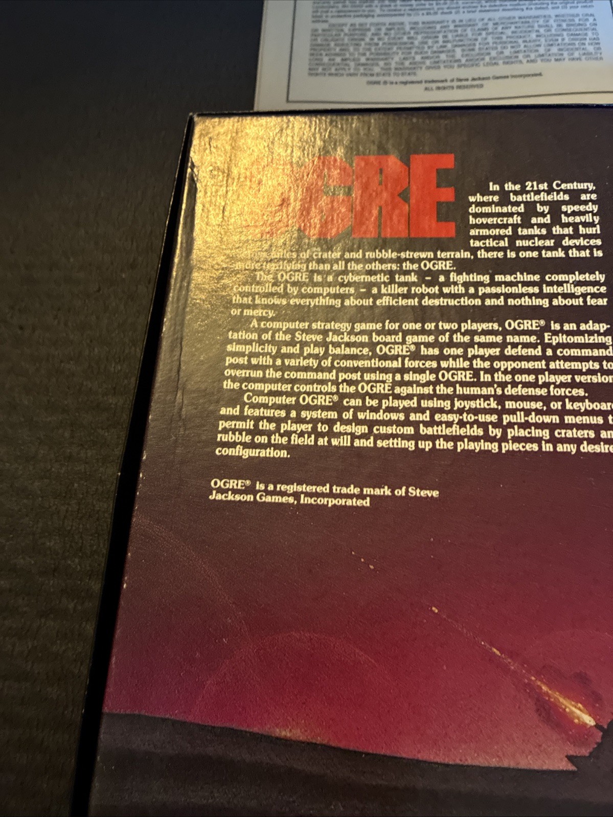 Ogre (1986) Macintosh – 100% COMPLETE – Rare Origin Badge & Sticker Sheet
