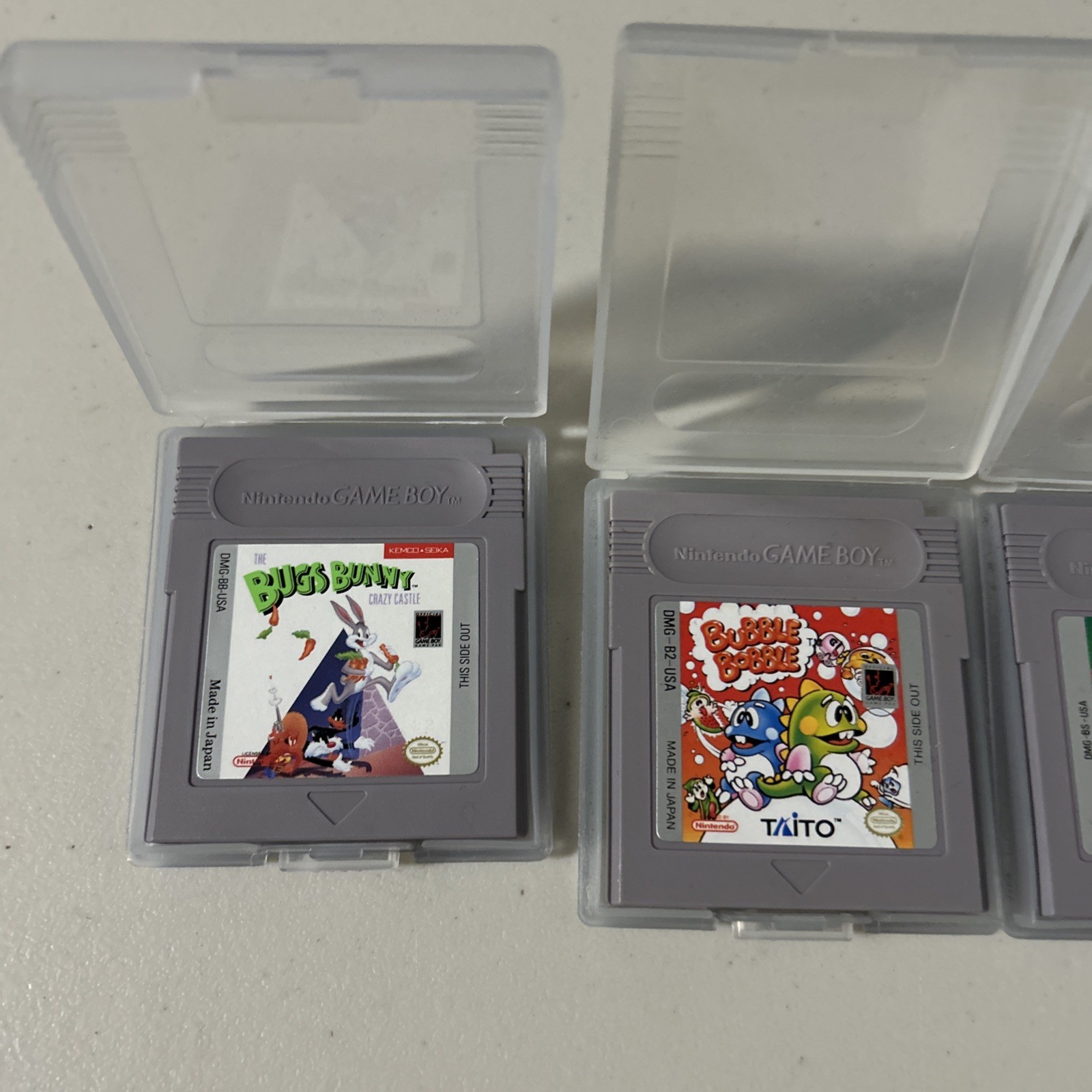 Lot 4 Bubble Bobble Bugs Bunny Baseball Tetris Attack Nintendo GameBoy
