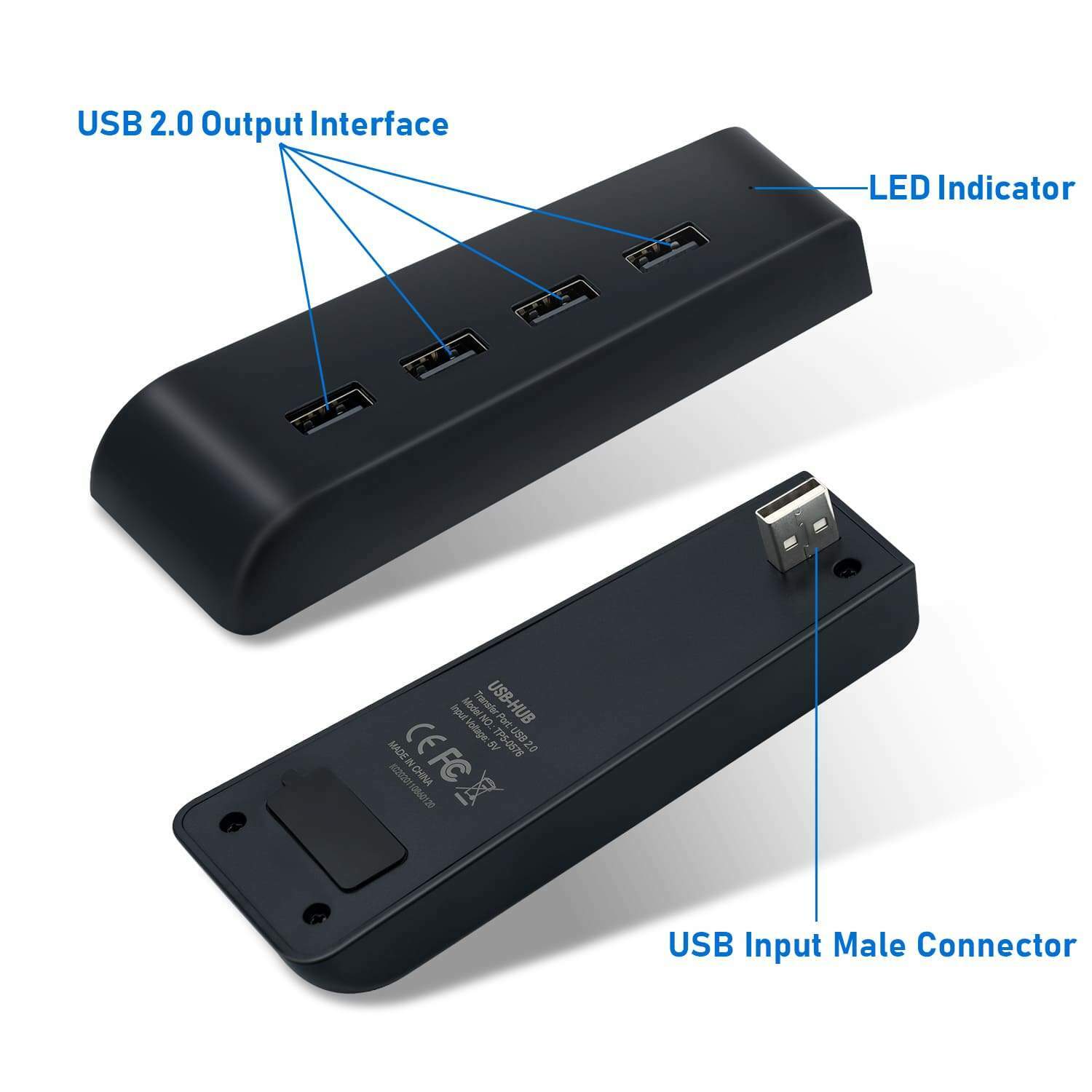 Black Dobe 4 Port USB 2.0 hub for the PS5 Consoles