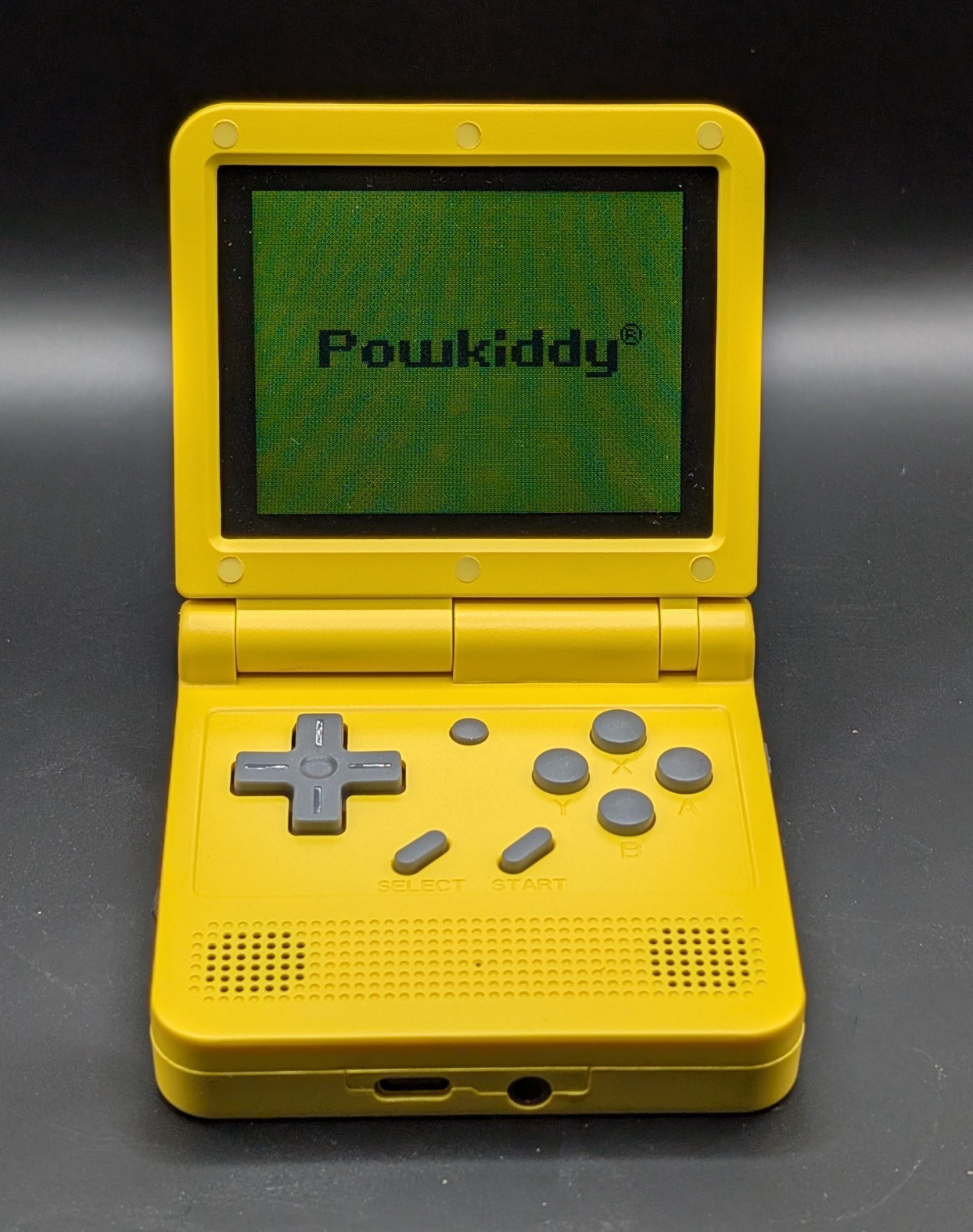 Yellow Powkiddy V90 – w/ 64 GB San Disc SD – Flashed with Miyoo Custom Firmware