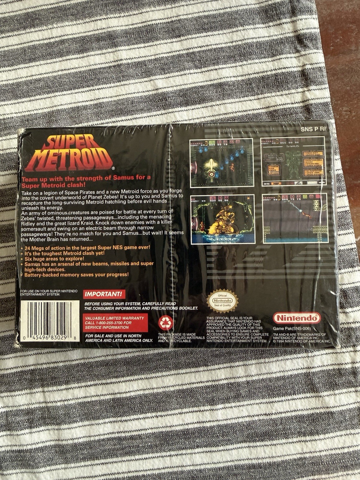 Super Metroid SNES Super Nintendo 100% Complete In Box 1st Print Manual Inserts