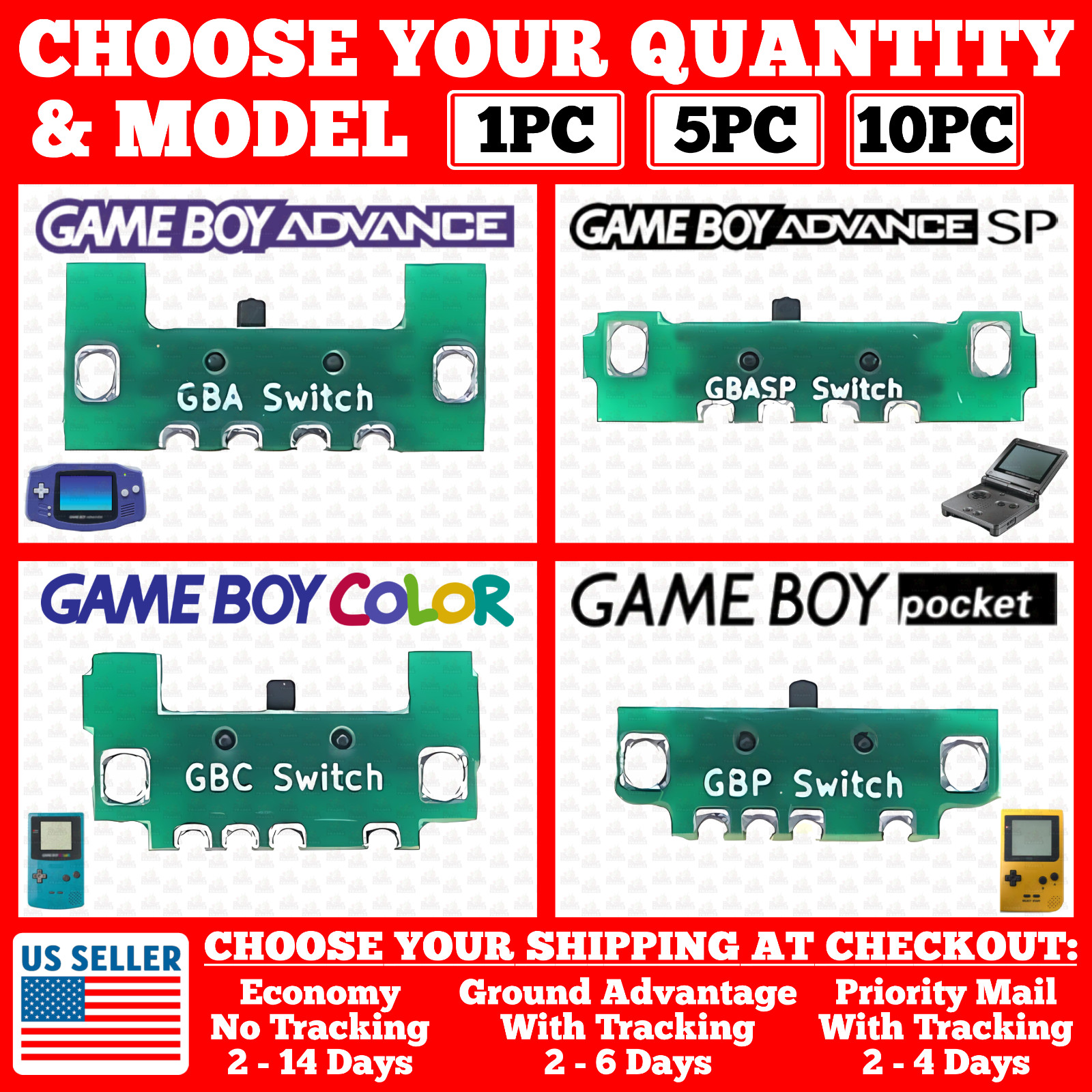Power Switch Board For Nintendo Game Boy/Pocket/Color/Advance/GB/GBA/SP/GBC/GBP