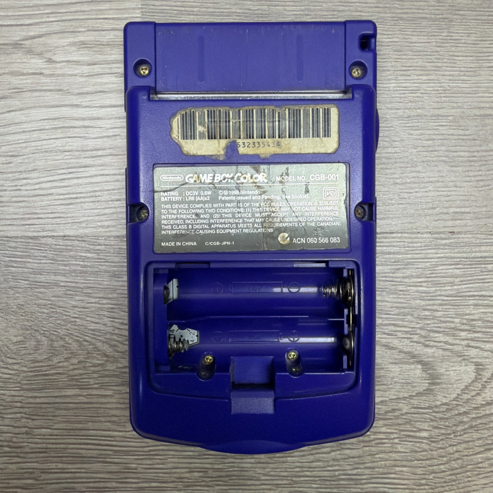 Nintendo Game Boy Blue Handheld System CGB-001 Battery Powered W/ Tetris Game