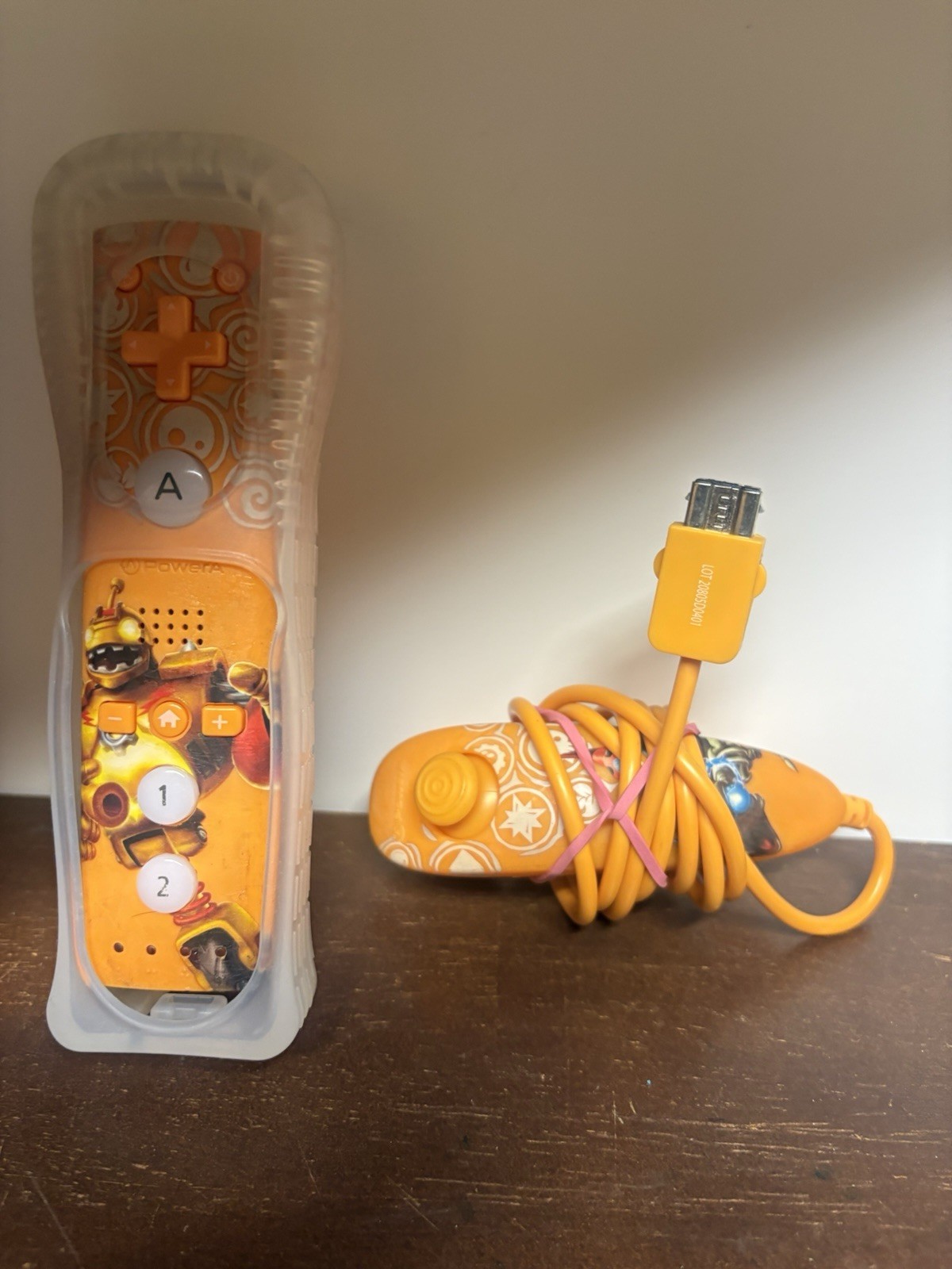 PowerA Wired Controller Orange White Protective Case for Nintendo Wii Console
