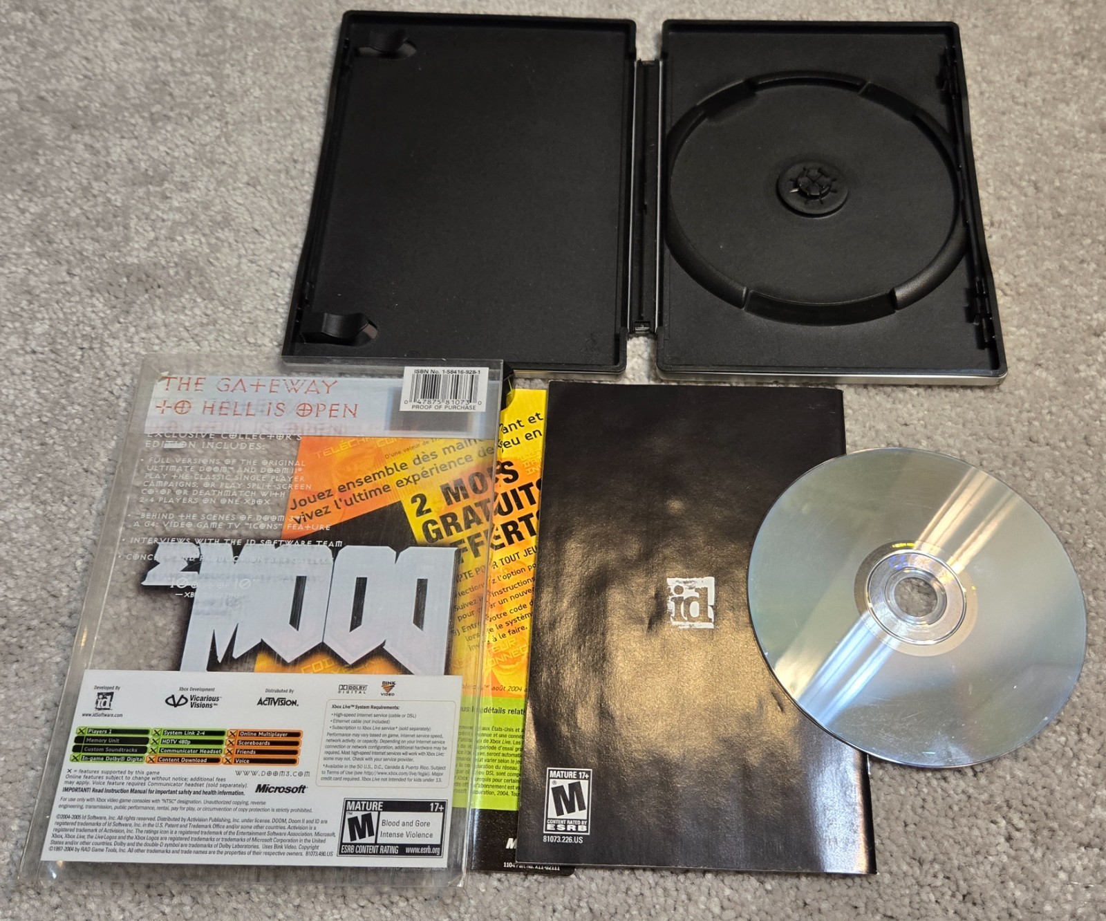Doom 3 Limited Collectors Edition Steelbook (Xbox, 2005) Complete/CIB