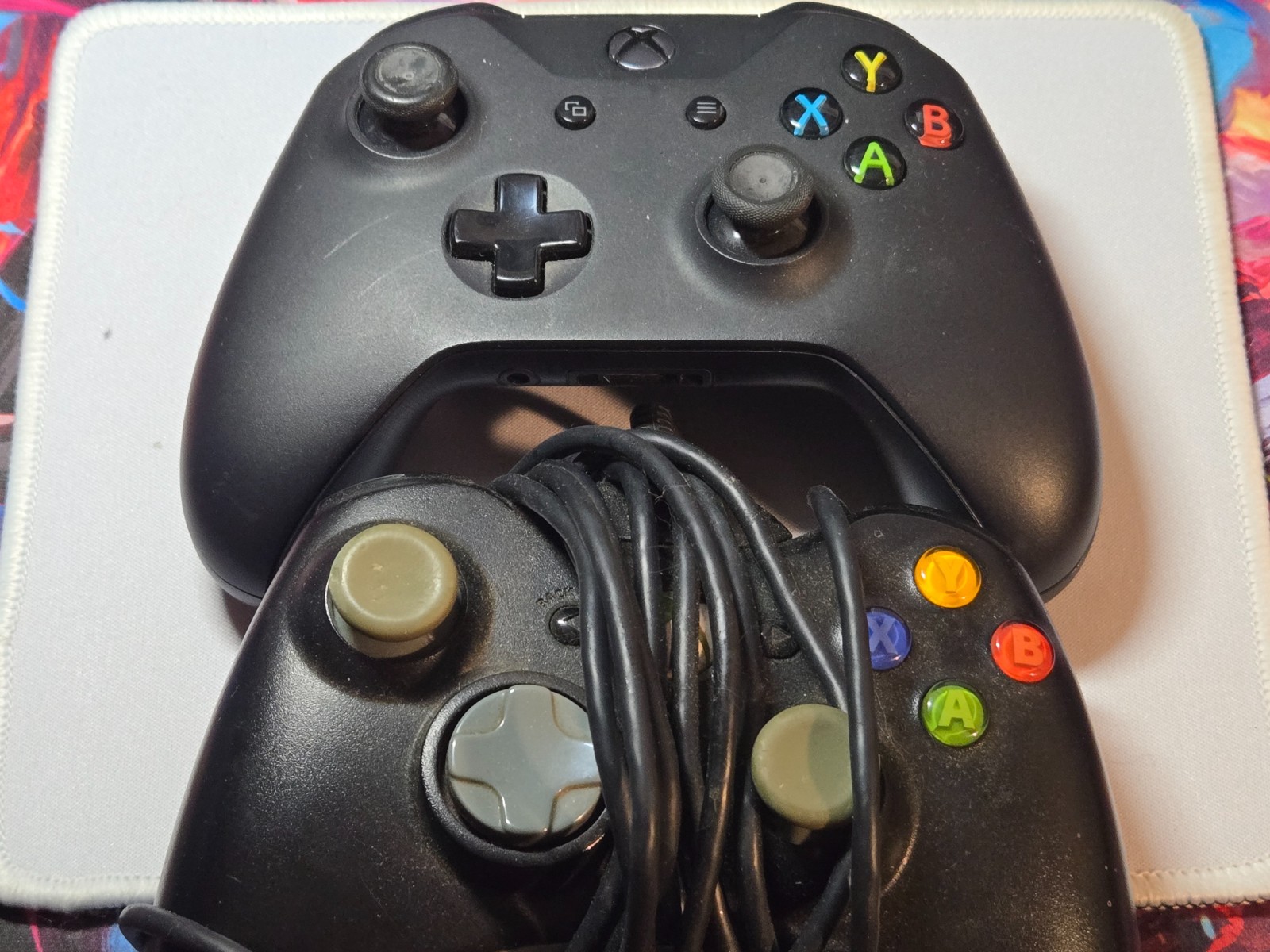 Microsoft Xbox One Wireless & Wired Controllers Black Lot of 2 Untested