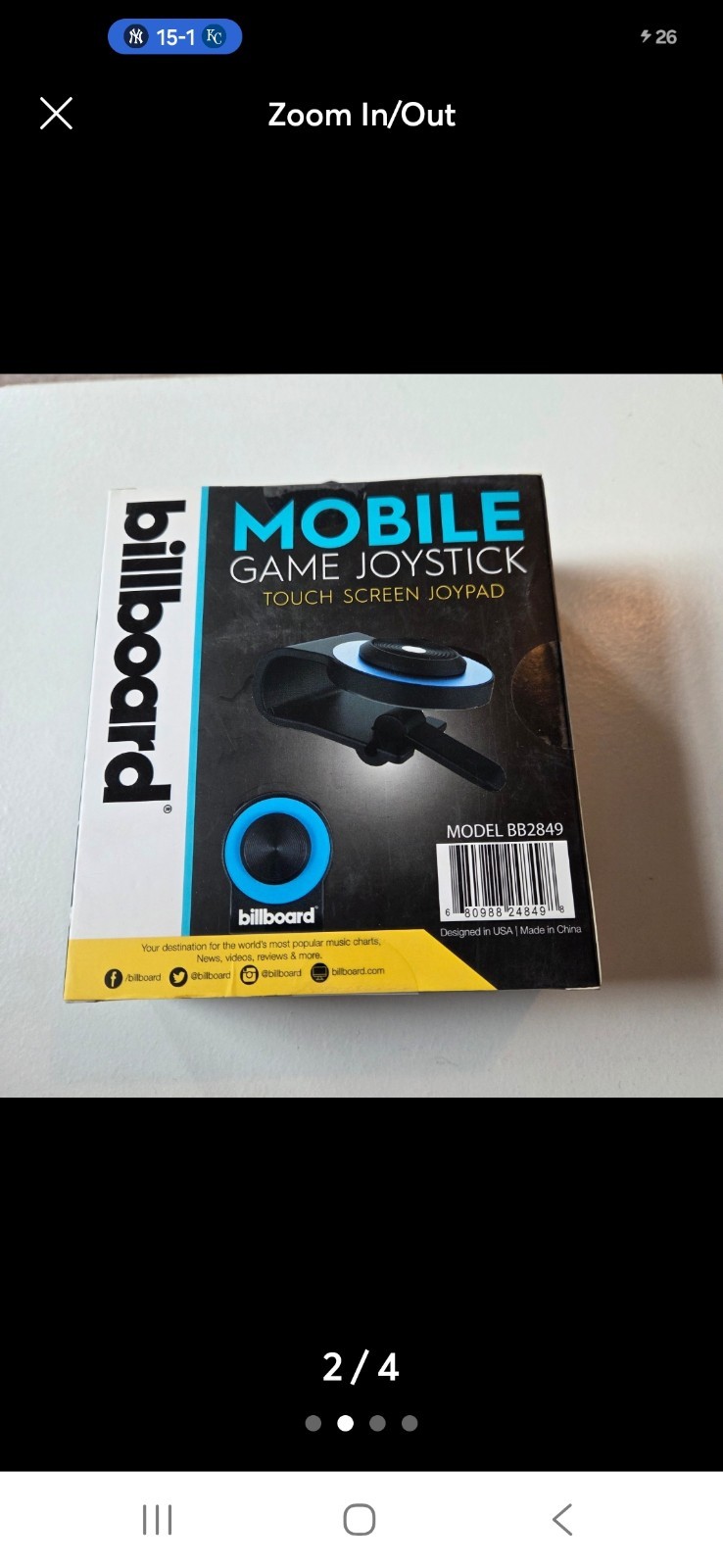 Billboard Mobile Game Joystick Clip-On Touchscreen Joypad iOS/Android