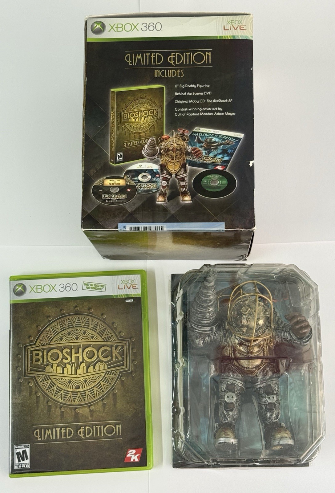 Bioshock Limited Edition XBOX 360 BIG DADDY FIGURINE UNOPENED w/DVD & MUSIC EP