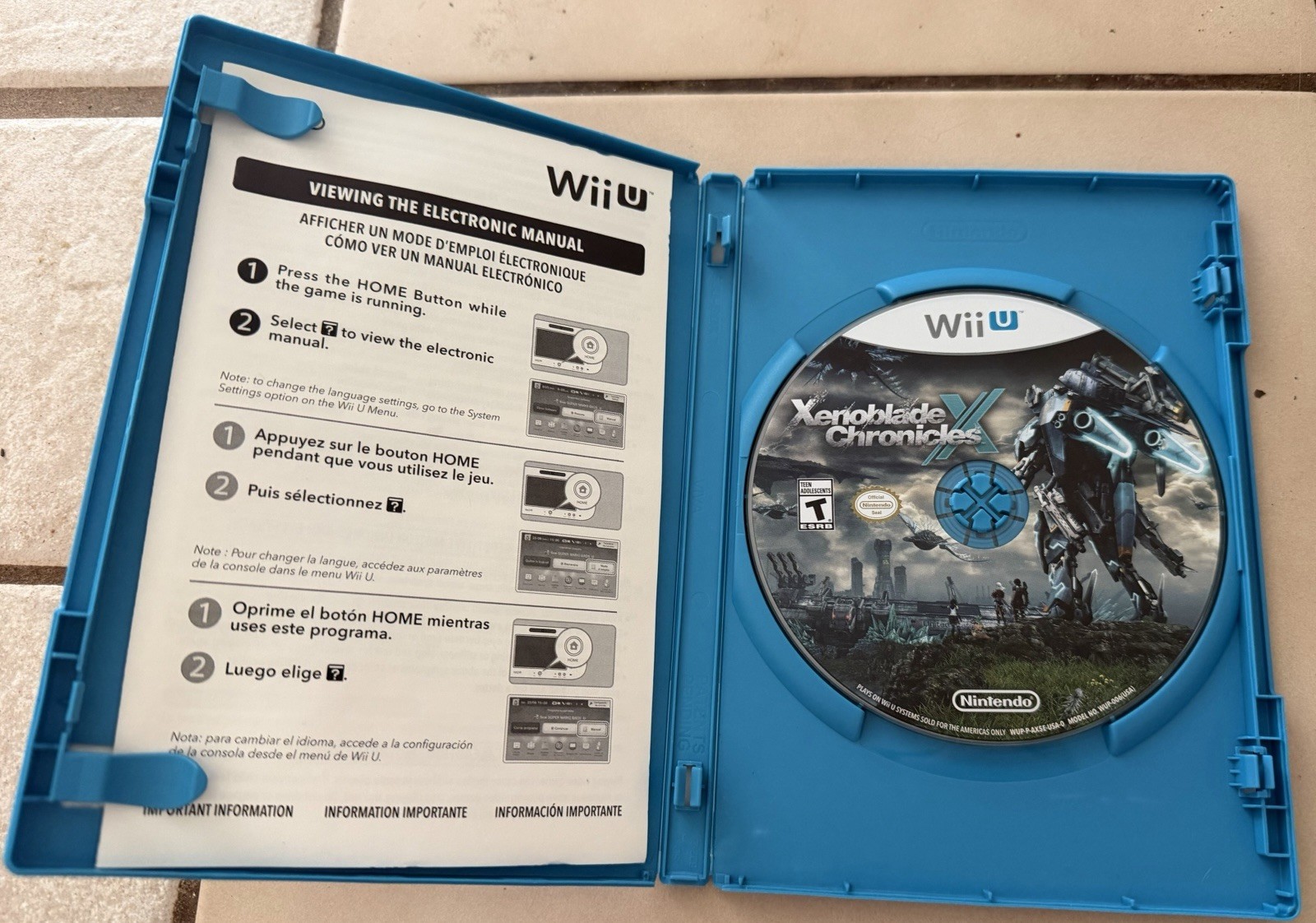 Nintendo Xenoblade Chronicles X Wii U Manual Included US 2015