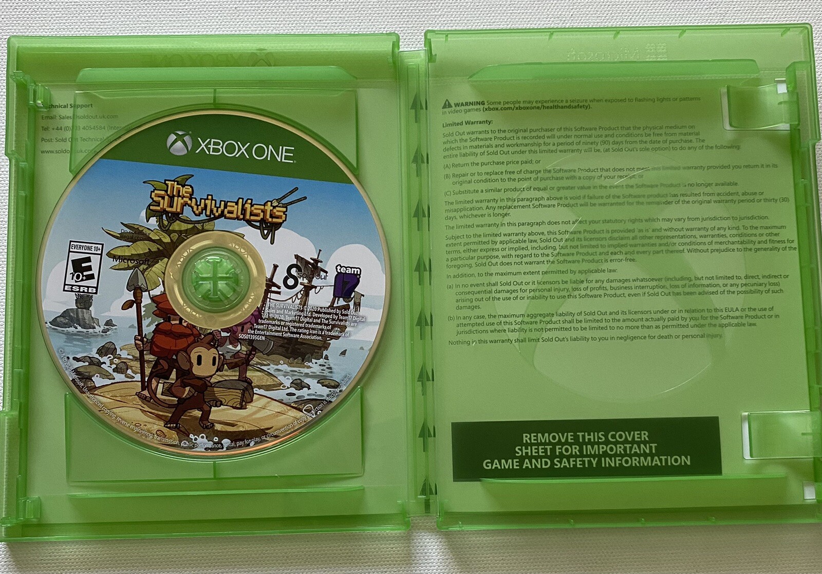xbox one video game, the survivalists, ex condition