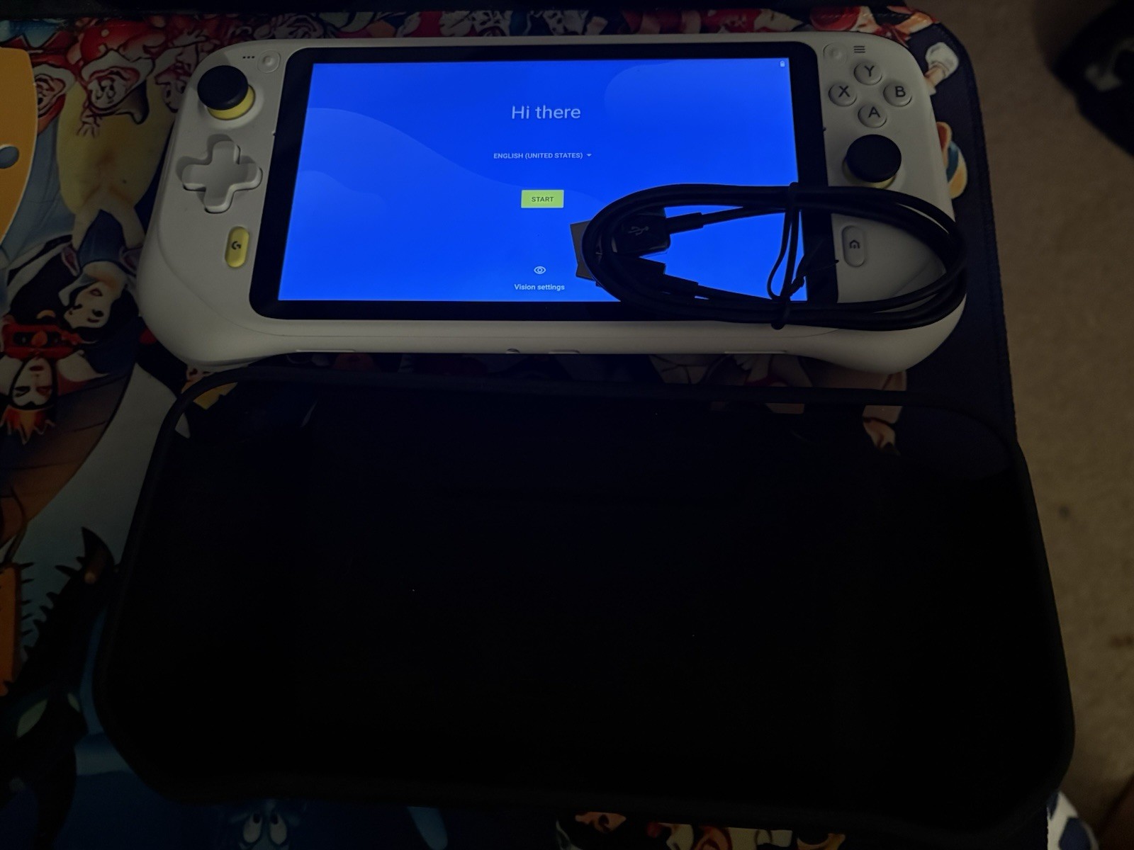 Logitech G Cloud Handheld Gaming Console White 64GB 1080p Wi-Fi with case.
