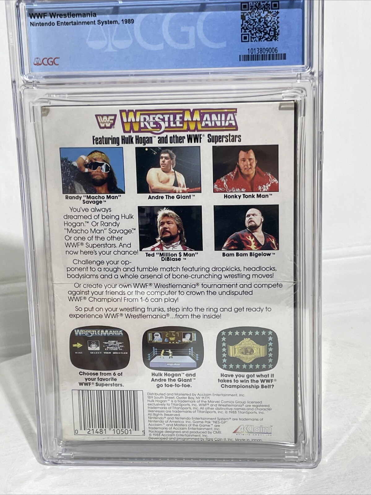 Nintendo NES WWF Wrestlemania Oval SoQ TM USA CGC 9.2 B+ Sealed