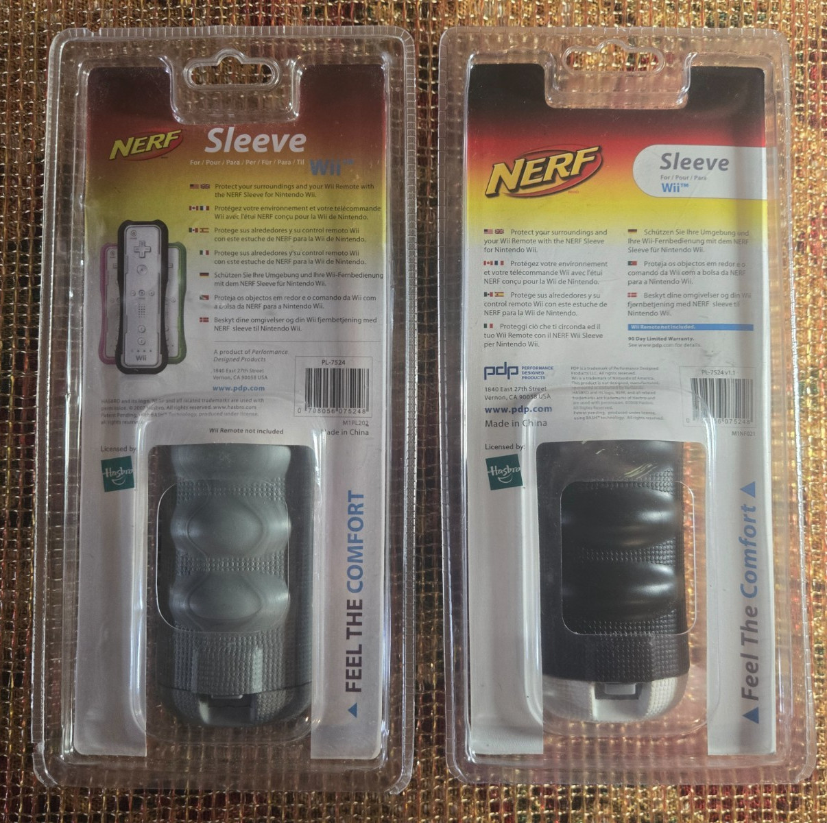 Nintendo Wii Nerf Sleeve Comfort Grip Black + Grey Protective Controller Covers