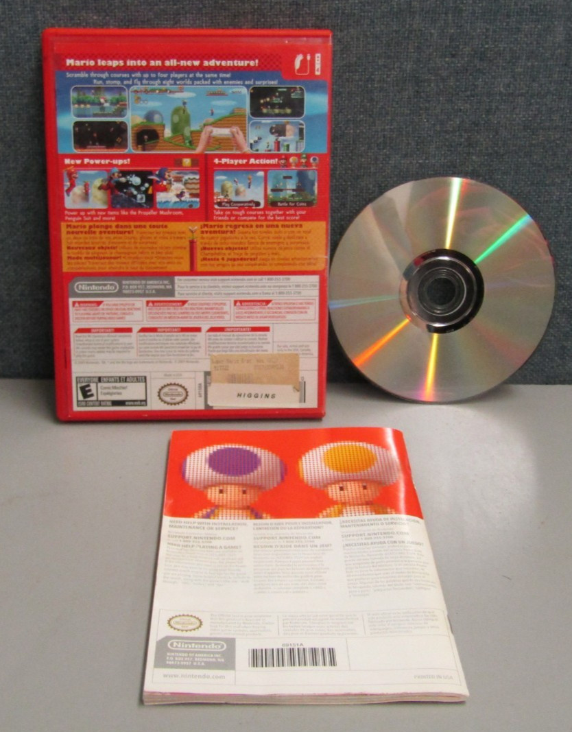 New Super Mario Bros. Wii (Nintendo Wii, 2009) with Manual – Tested Working