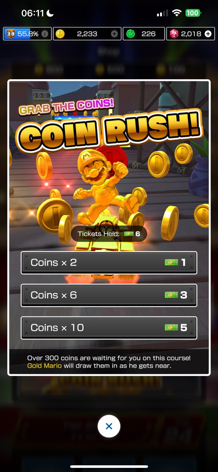 Mario Kart Tour For iOS LVL 38 With 2000 Gems + Gold Mario Exclusive + Tickets