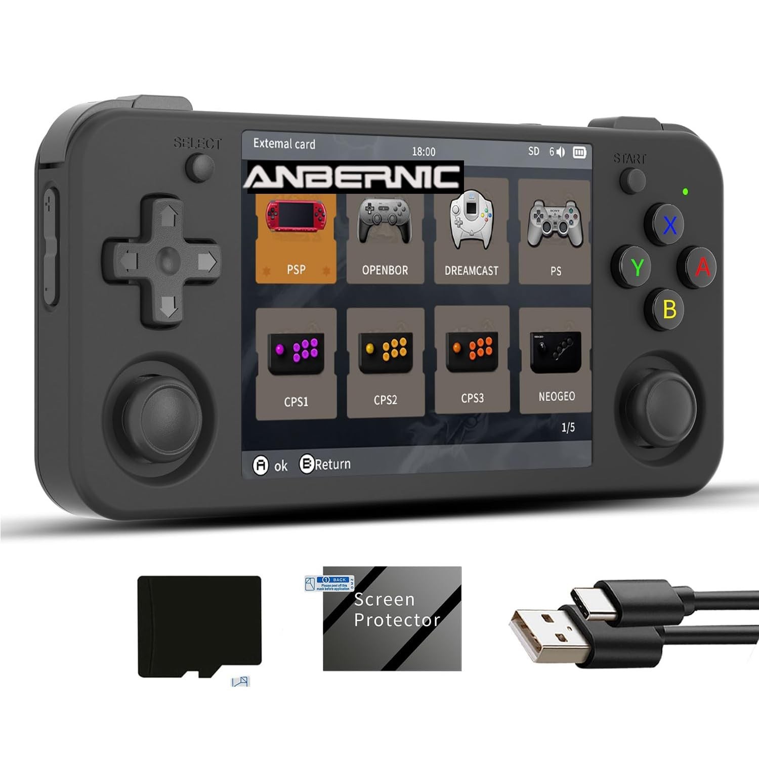 rg35xx h Retro Game Emulator Anbernic 35xxh with a 64G Card Pre-Loaded Games …