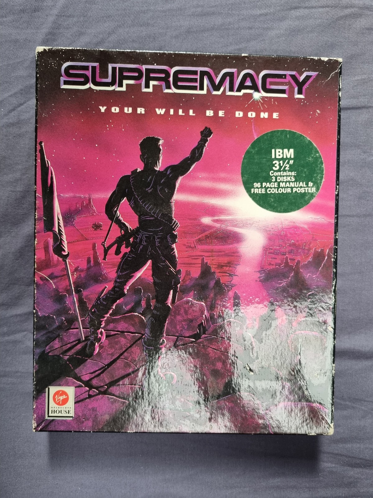 Supremacy: Your Will Be Done PC DOS Big Box 3.5″ CIB Poster Virgin Overlord