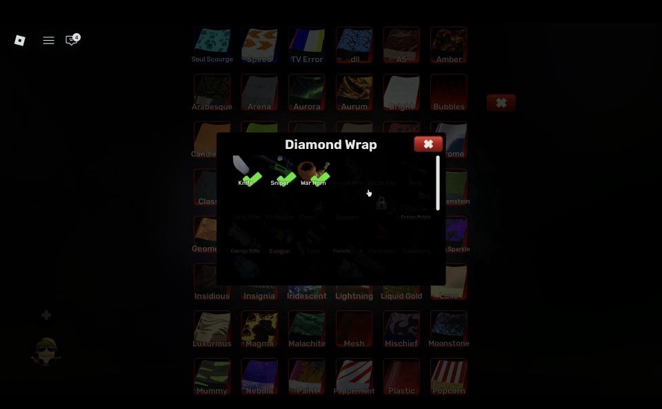 Roblox PC Digital In-Game Items: Diamond Wrap & Midas Touch Finisher
