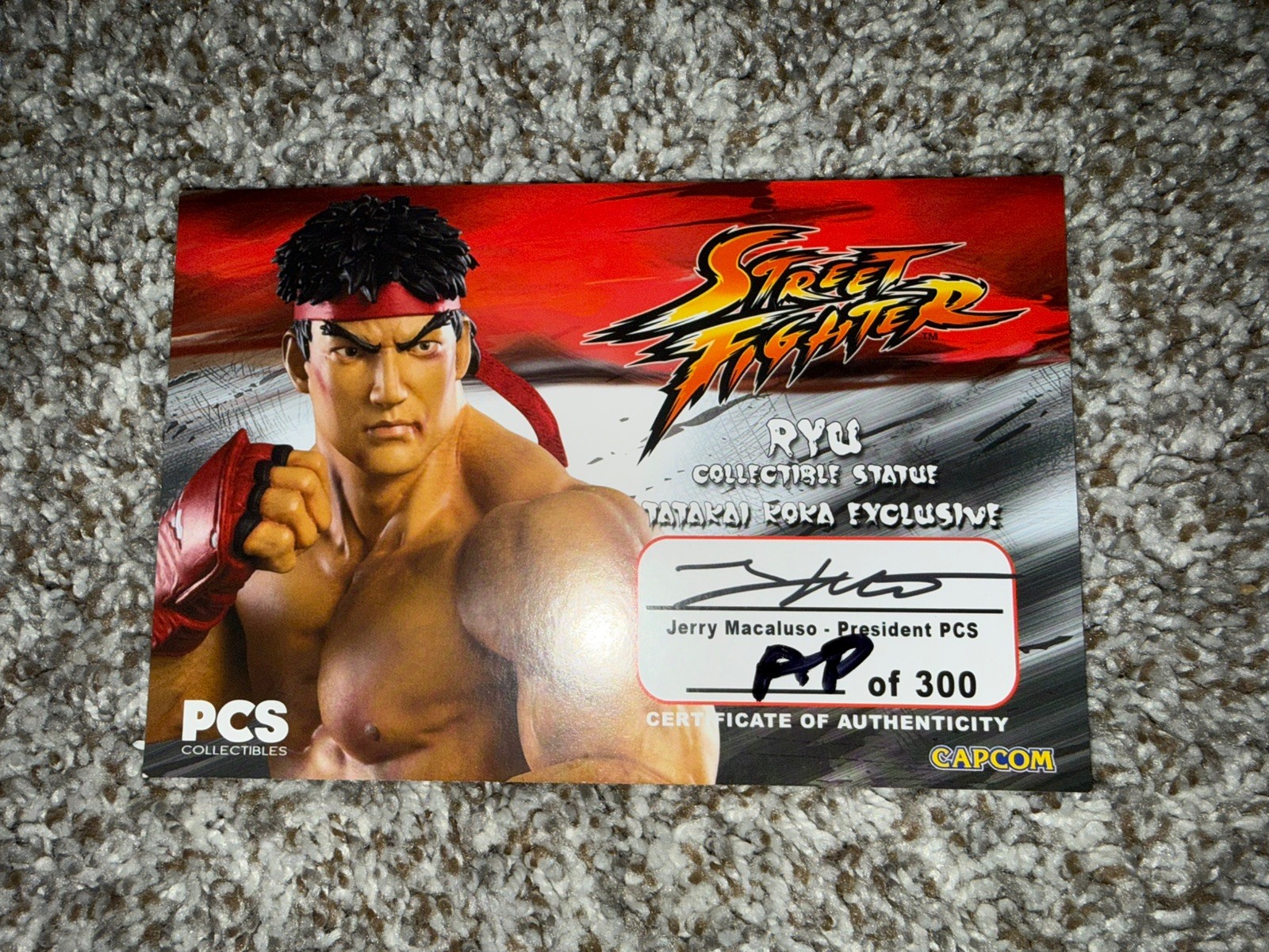STREET FIGHTER Pop Culture Shock Ryu Tatakai Koka Exclusive 1/4 Statue auto AP