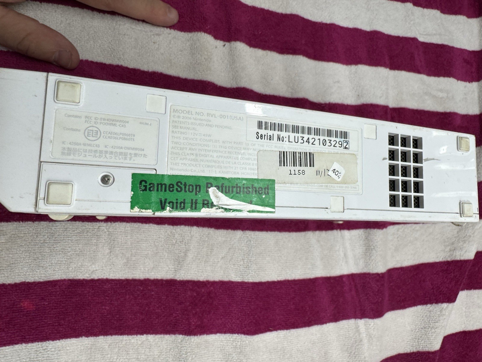 Nintendo Wii RVL-001 512 MB Home Console – White (Parts Only)