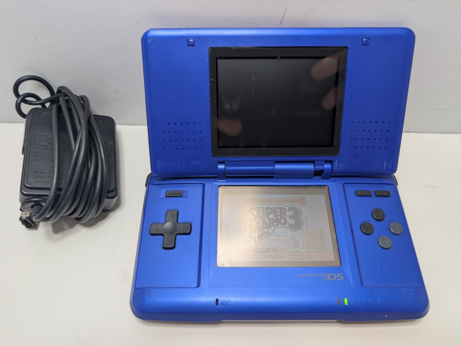 Nintendo DS Original Blue With Charger And GBA Super Mario 3 Read