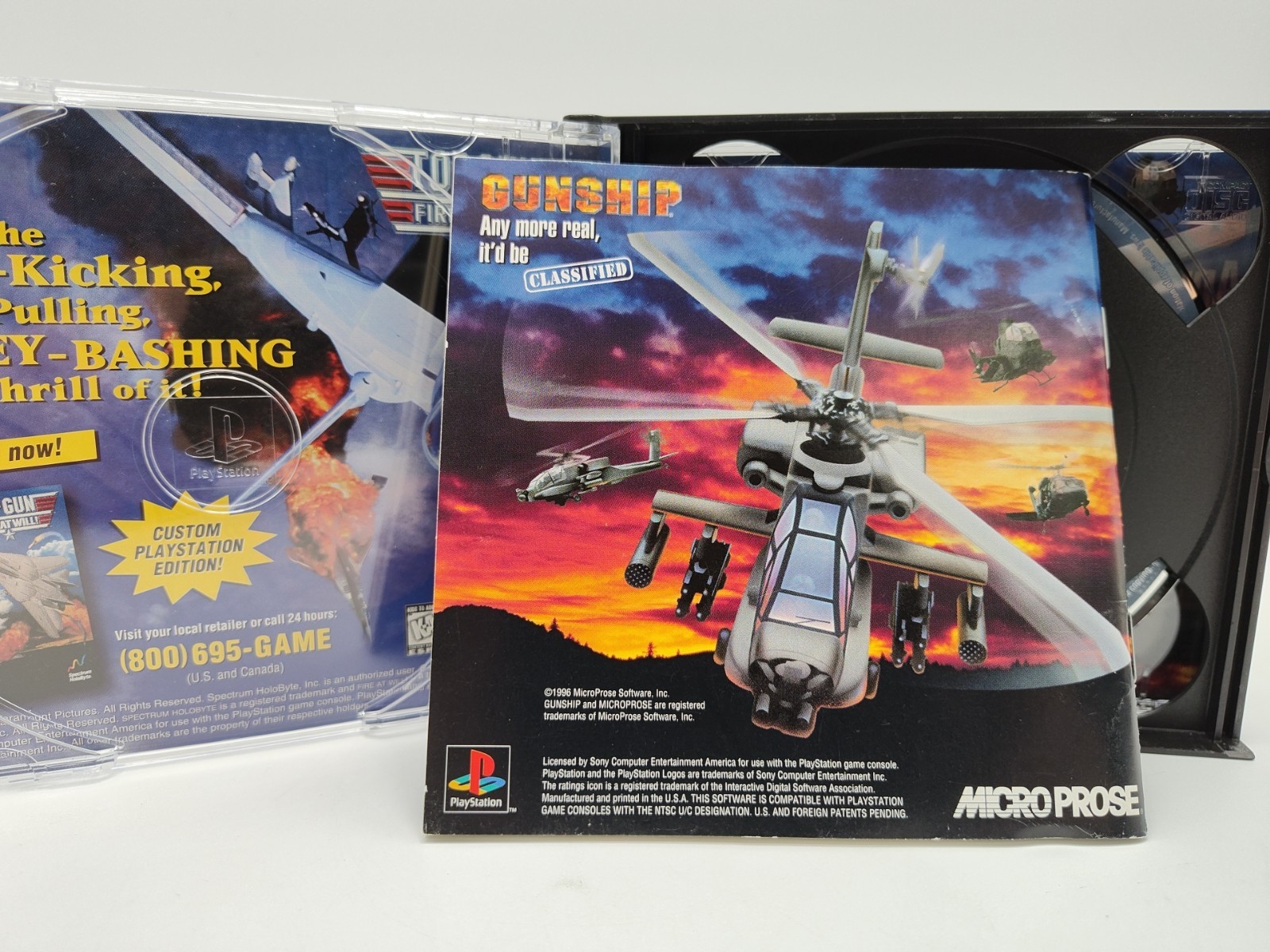 Gunship (PS1, 1996) *CIB w/ Reg Card + Case Protector* NM* Black Label* Tested!