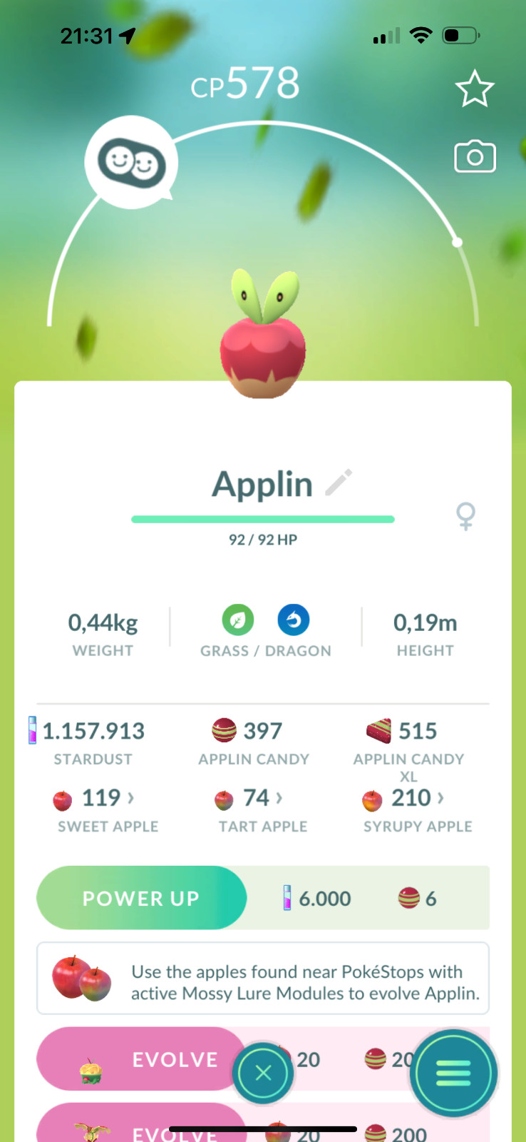 Hydrapple ,Appletun , Flapple, Dipplin, Applin x 50 | Mini P T C