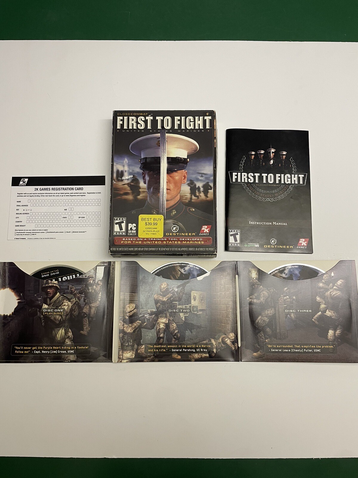 Close Combat FIRST TO FIGHT (PC, 2005) PC WINDOWS GAME Complete CD-ROM’s MARINES