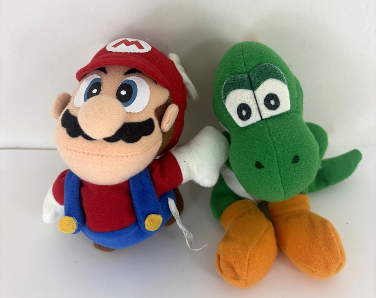 Vintage Nintendo 64 Yoshi & Flying Mario N64 Super Mario Plush Bean Bag BD&A