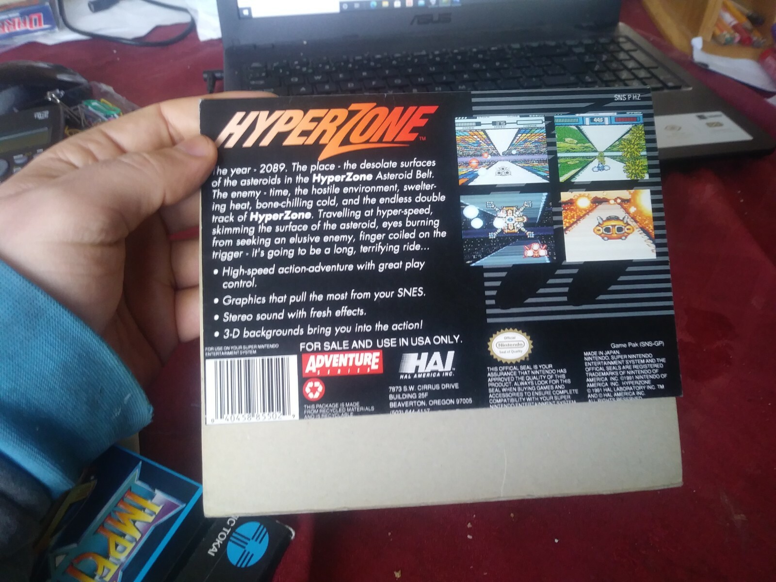 HyperZone (Super Nintendo Entertainment System, 1991) Cut box only.