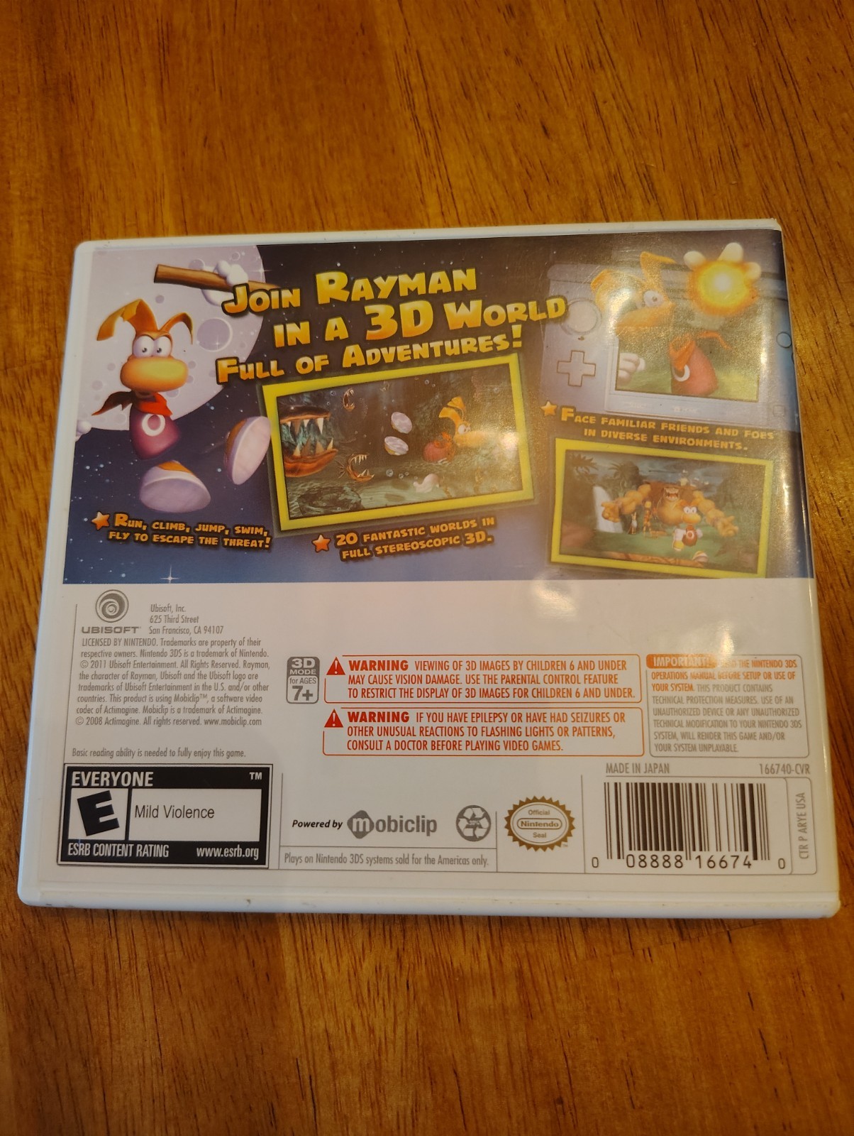 Rayman 3D Nintendo 3DS, 2011 CIB Tested